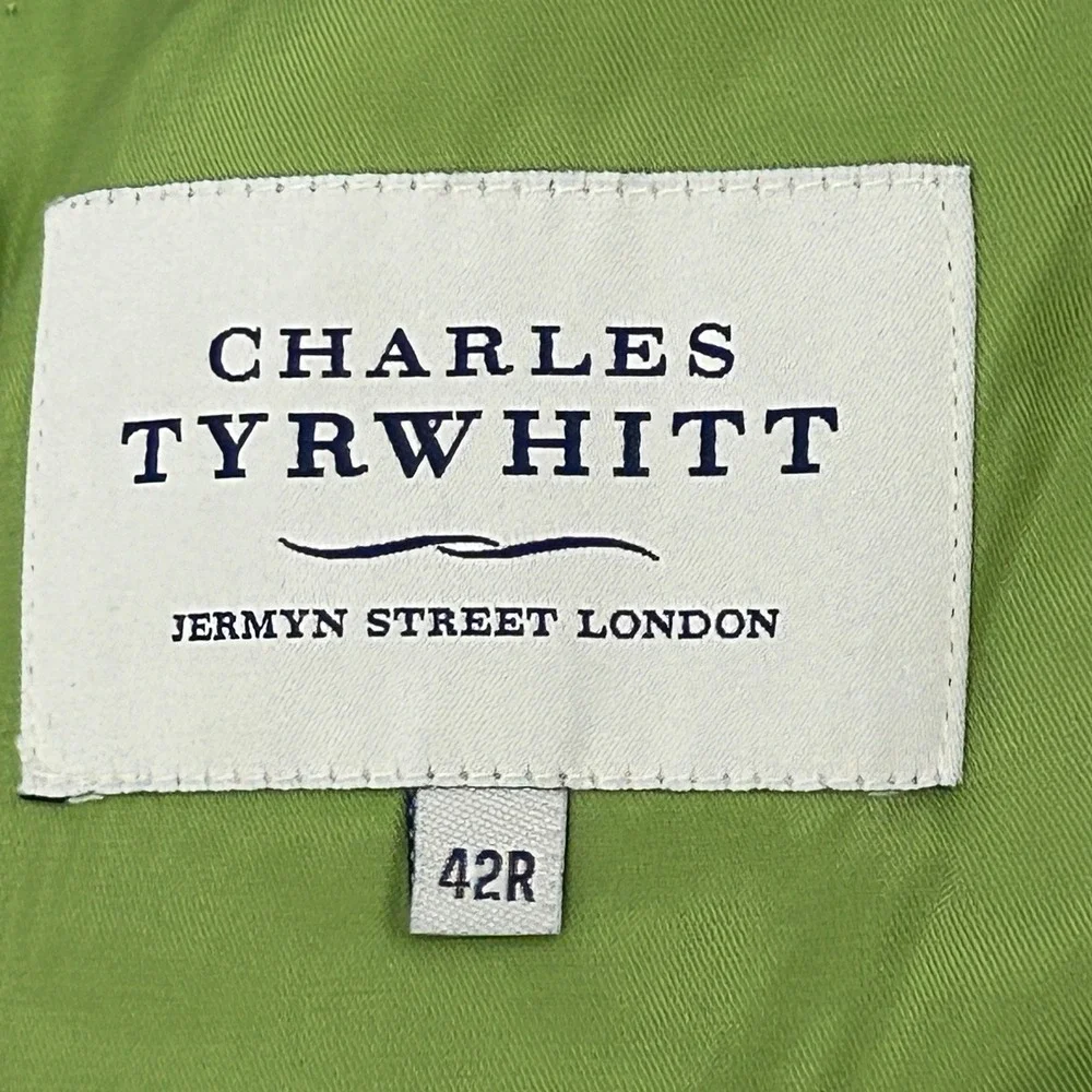 Charles Tyrwhitt Blazer Mens 42R Navy Blue Super 100s Wool Slim Fit Jacket